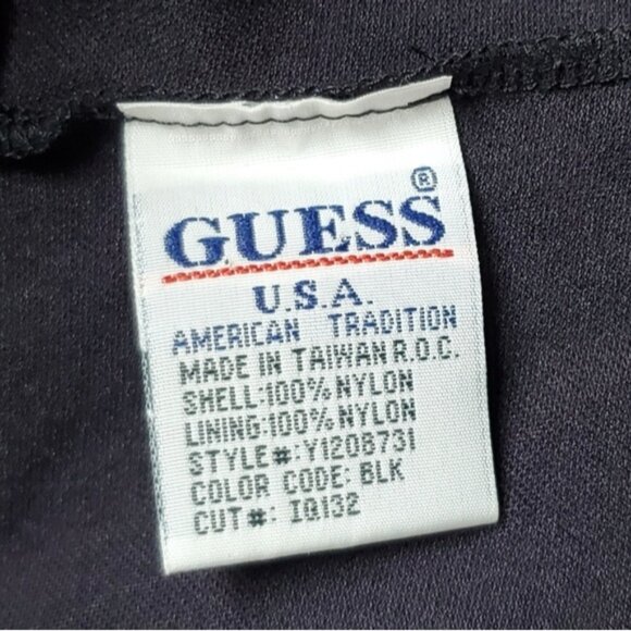 80s Rare Vintage Guess Black White Abstract Ditsy Floral Stretchy Mini Dress L - Picture 15 of 15